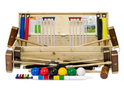 Signature Croquet Set 8 Player Wood Mallets Championship Set 6 Player